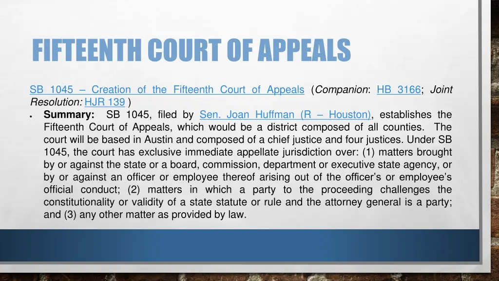 fifteenth court of appeals