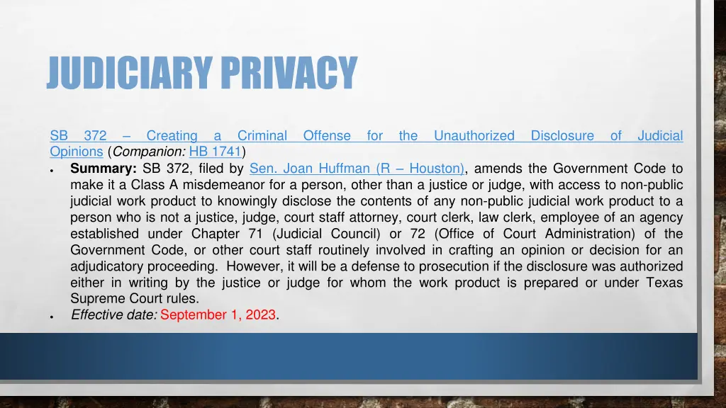 judiciary privacy