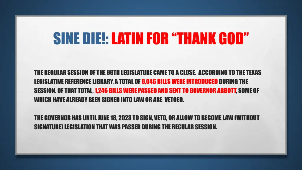 sine die latin for thank god