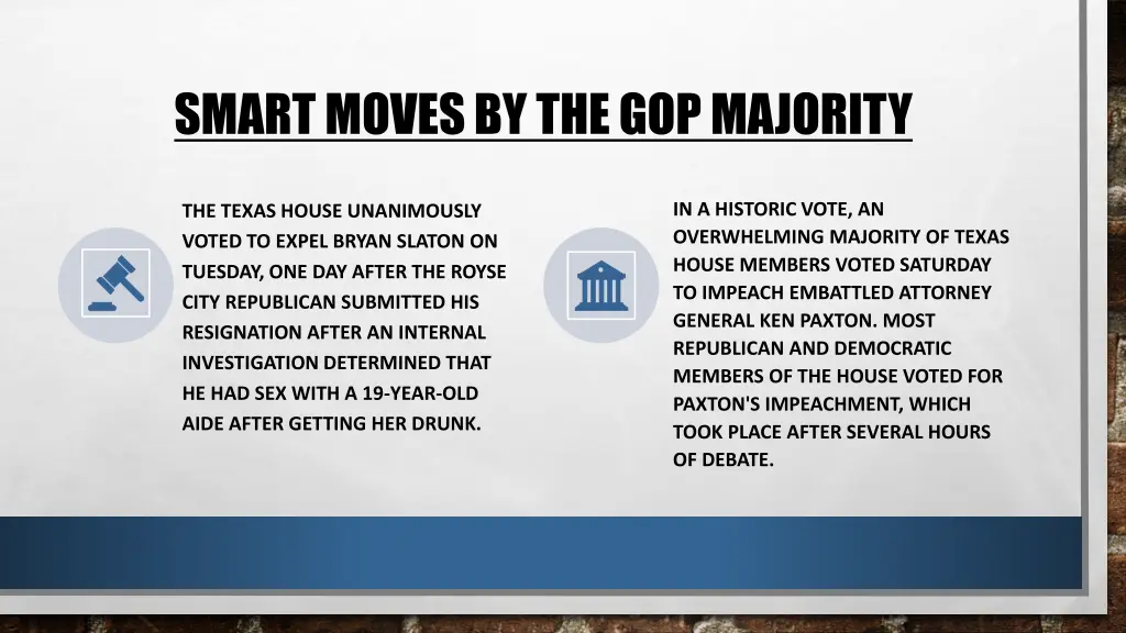 smart moves by the gop majority