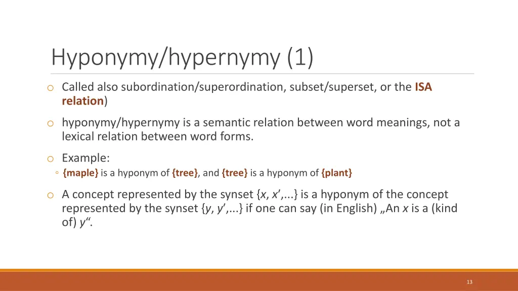 hyponymy hypernymy 1