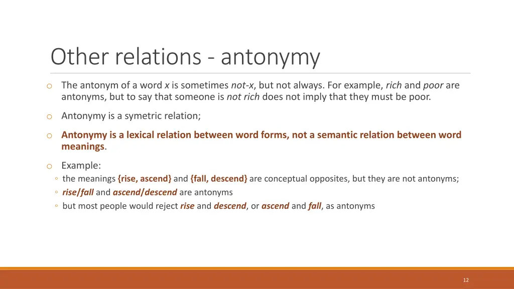 other relations antonymy