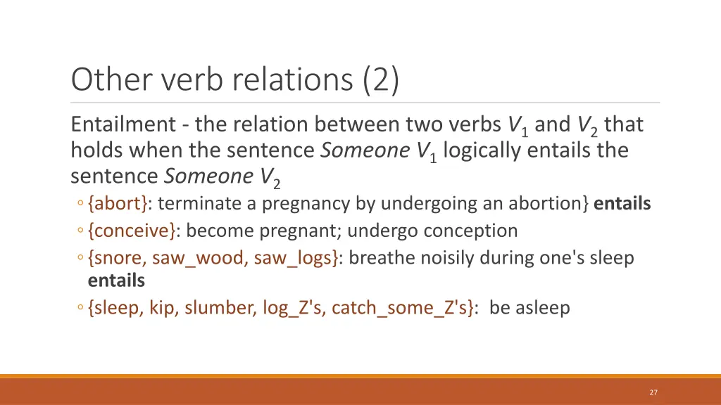 other verb relations 2