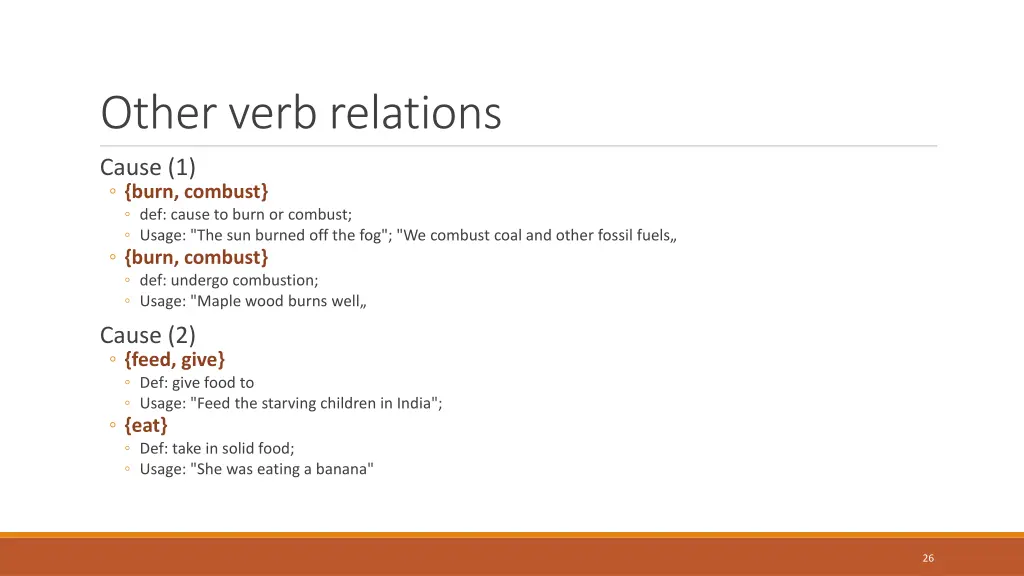 other verb relations