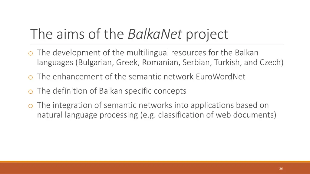 the aims of the balkanet project