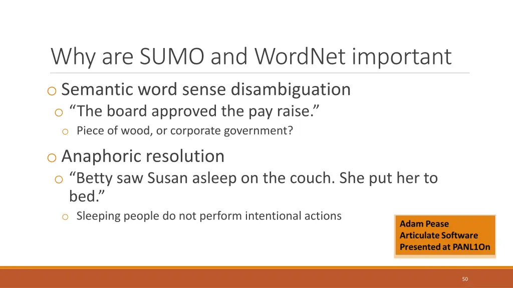 why are sumo and wordnet important o semantic