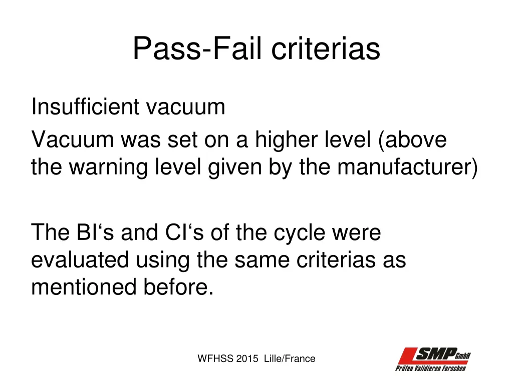 pass fail criterias 3