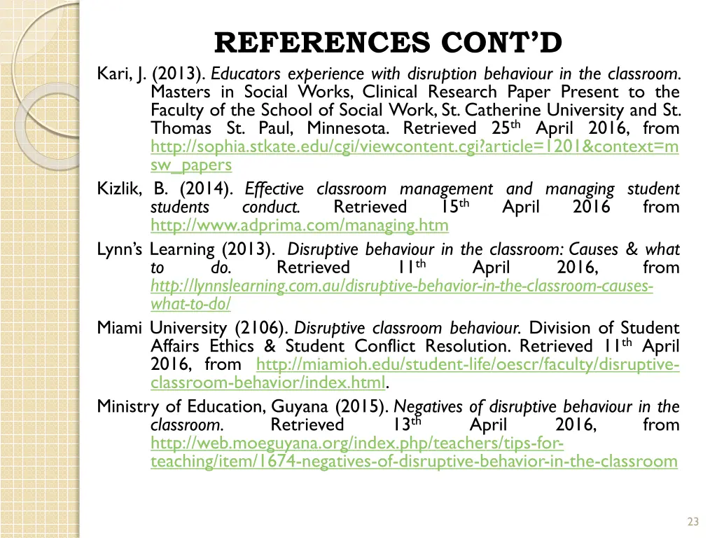 references cont d kari j 2013 educators