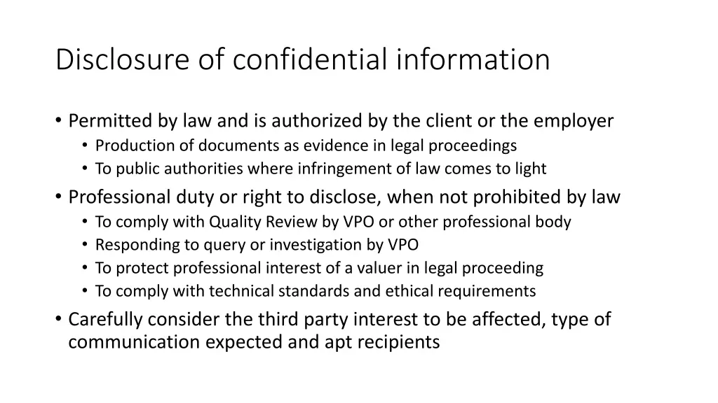 disclosure of confidential information