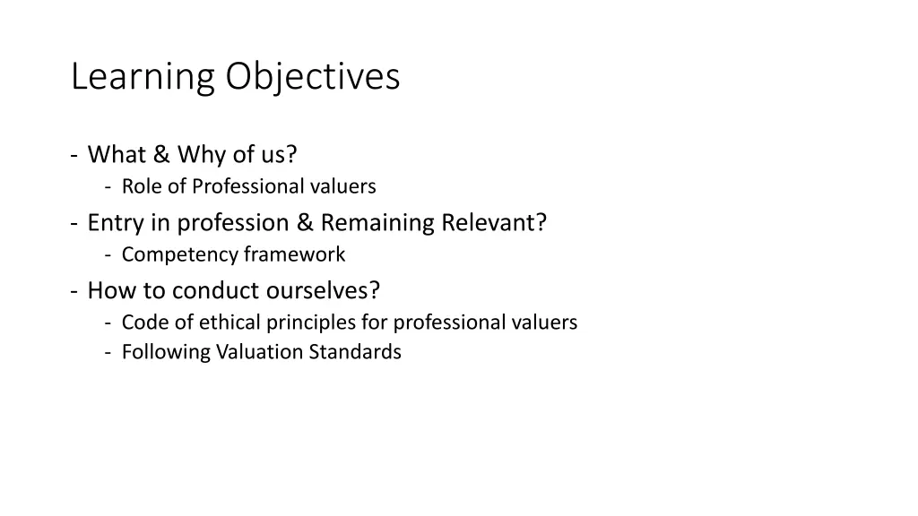 learning objectives