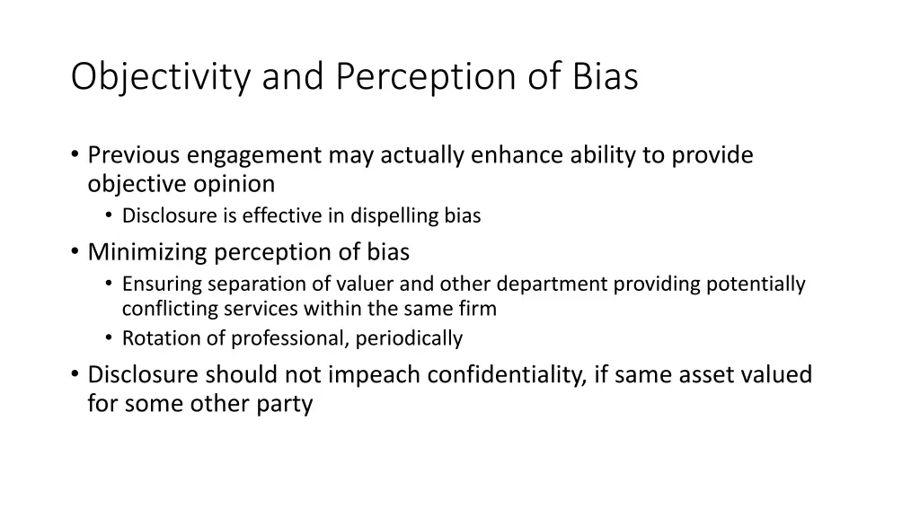 objectivity and perception of bias