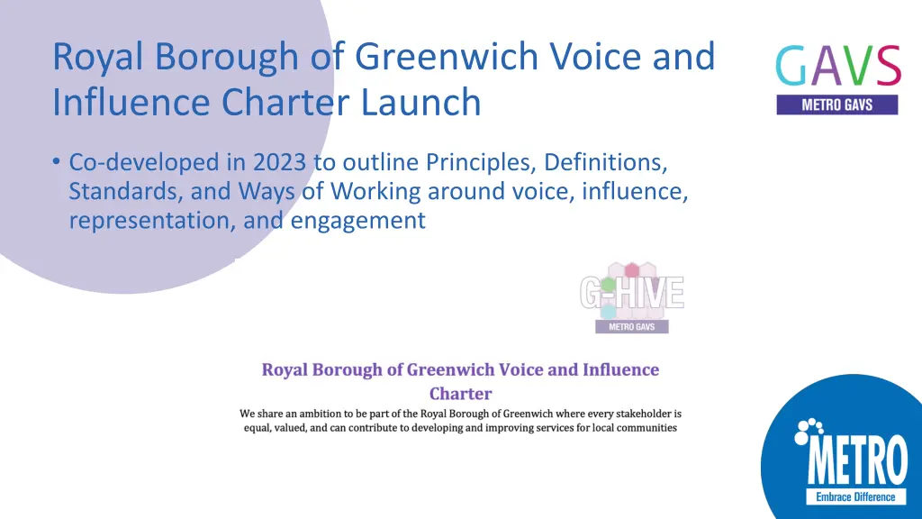 royal borough of greenwich voice and influence