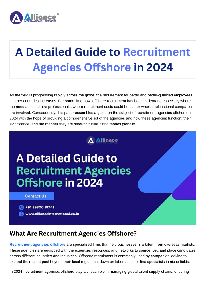 a detailed guide to recruitment agencies o shore