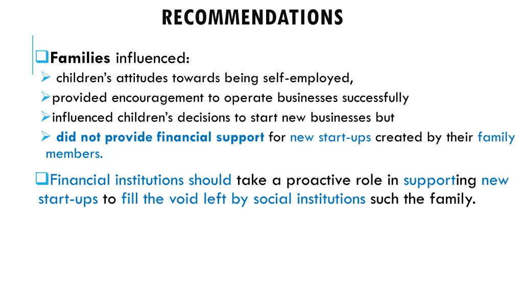 recommendations 1