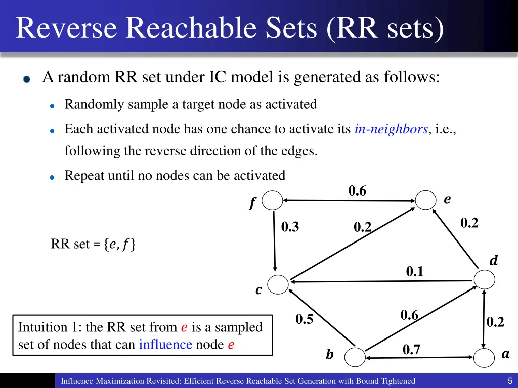 reverse reachable sets rr sets