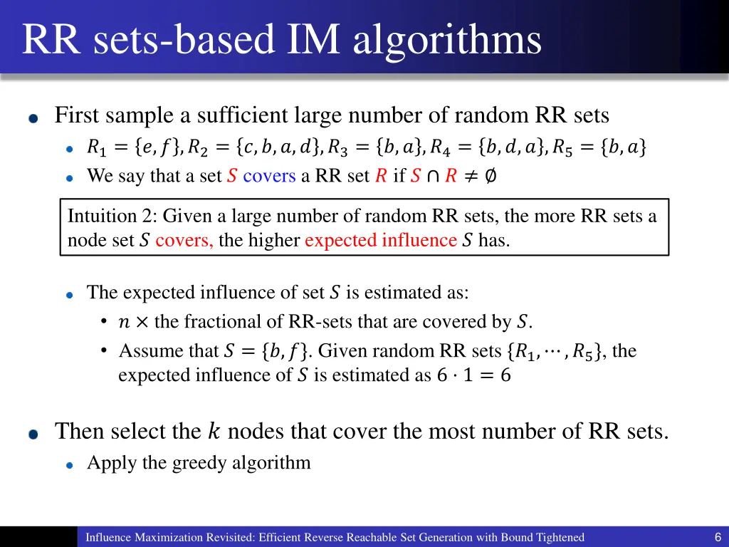 rr sets based im algorithms