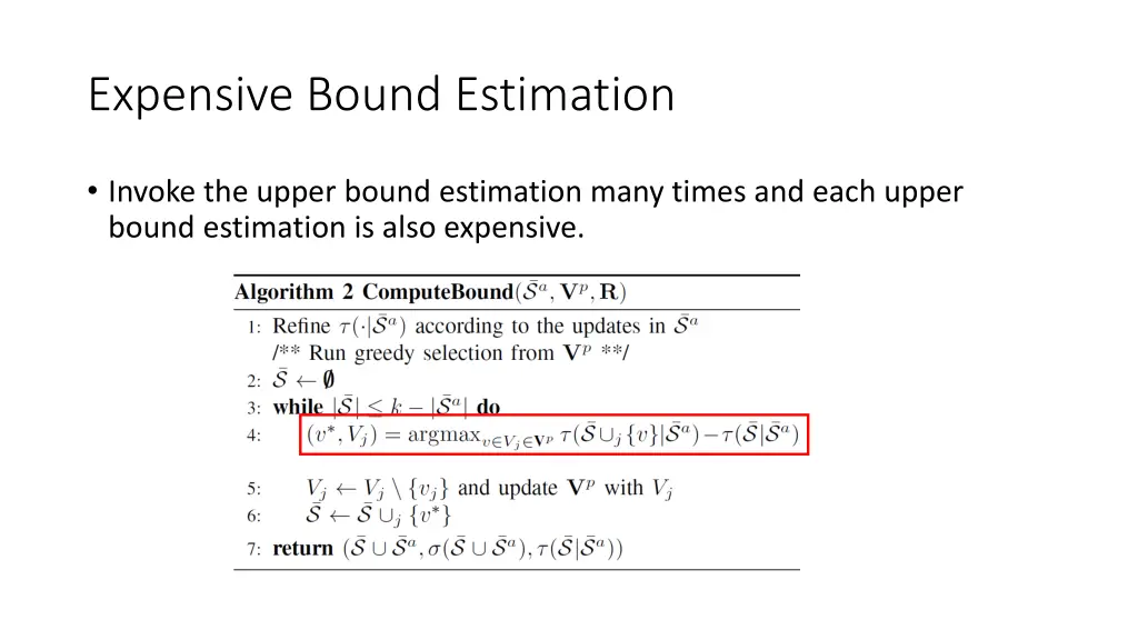 expensive bound estimation