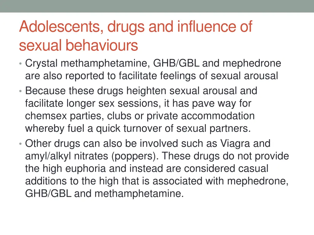 adolescents drugs and influence of sexual 3