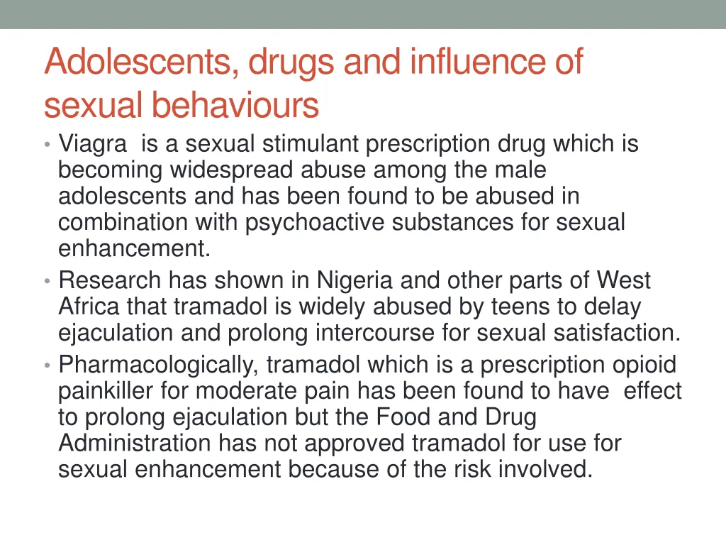 adolescents drugs and influence of sexual 4