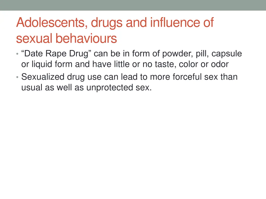 adolescents drugs and influence of sexual 7