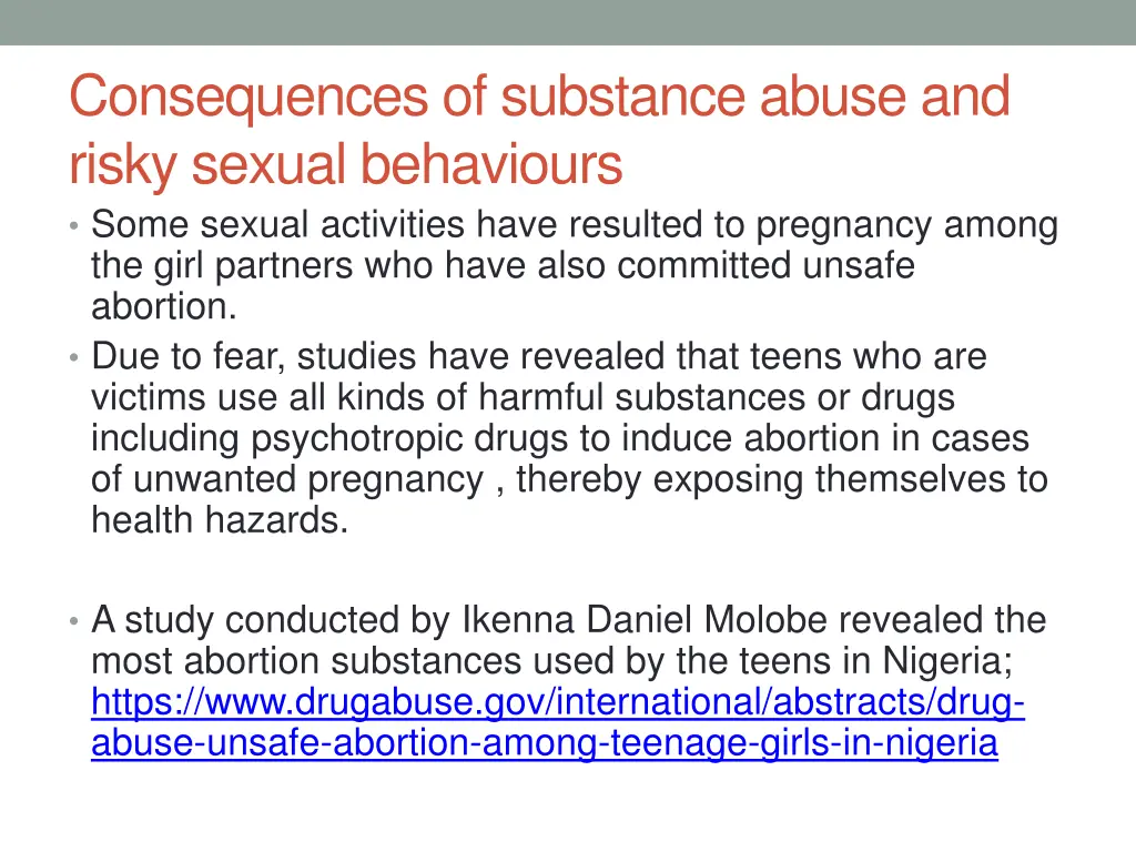 consequences of substance abuse and risky sexual 2