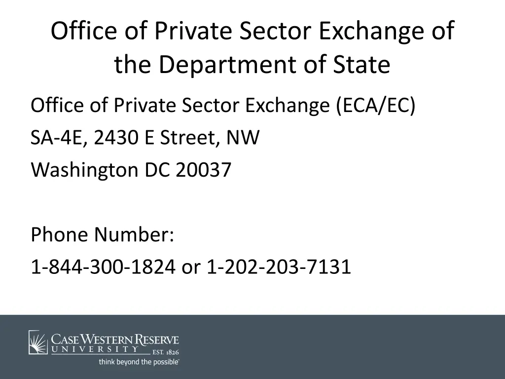 office of private sector exchange