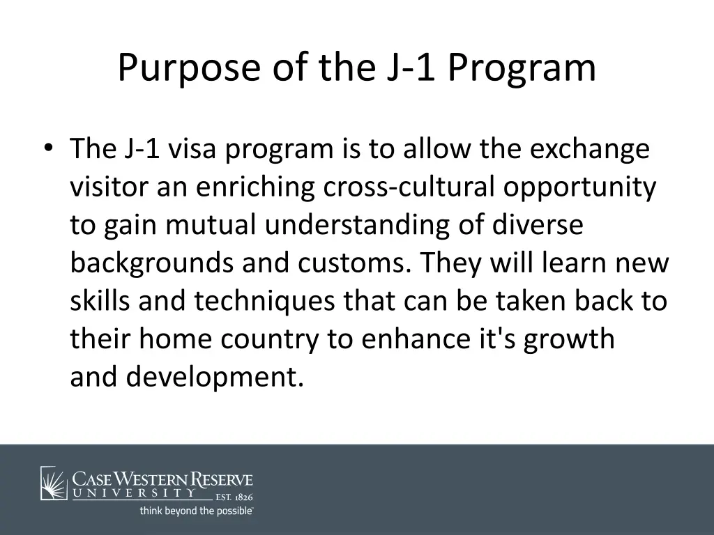 purpose of the j 1 program