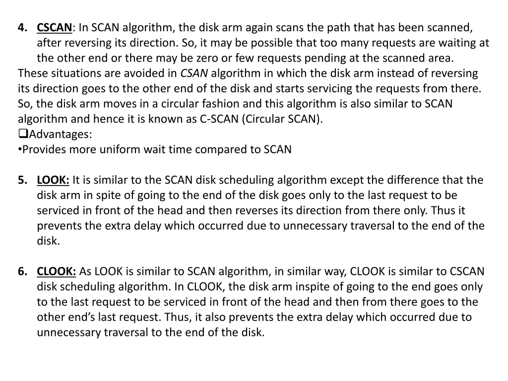 4 cscan in scan algorithm the disk arm again