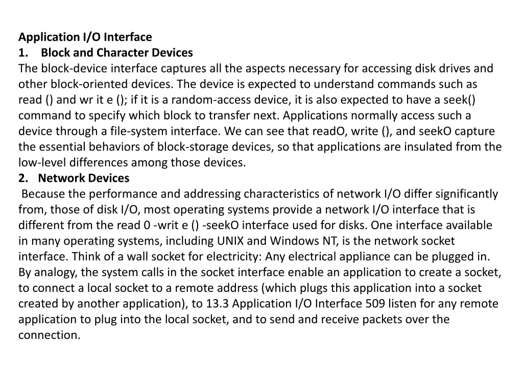 application i o interface 1 block and character