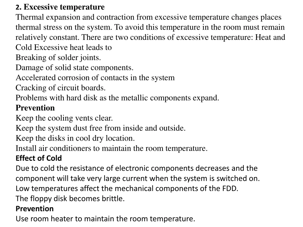 2 excessive temperature thermal expansion