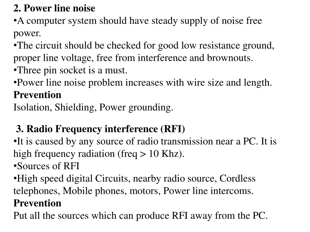 2 power line noise a computer system should have