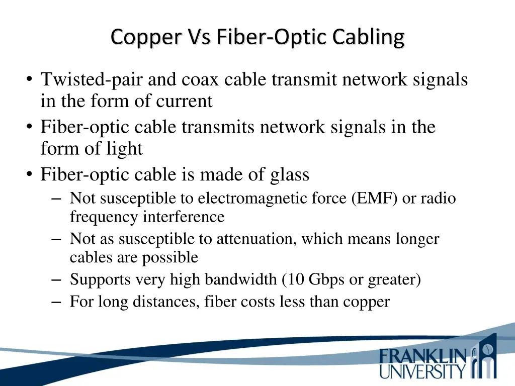 copper vs fiber optic cabling