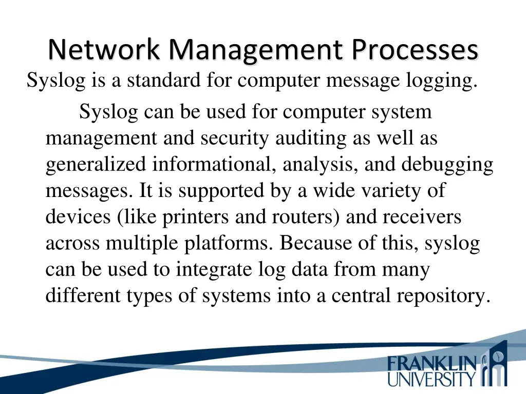 network management processes 1