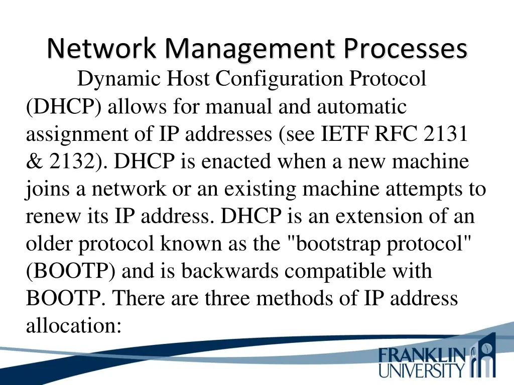 network management processes dynamic host