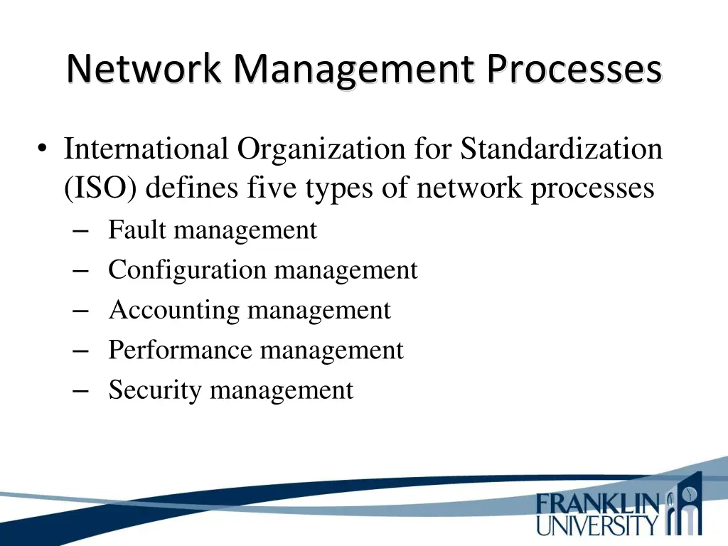 network management processes