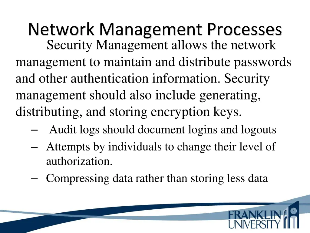 network management processes security management