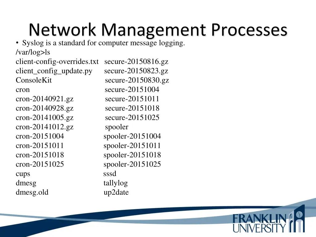 network management processes syslog is a standard 1