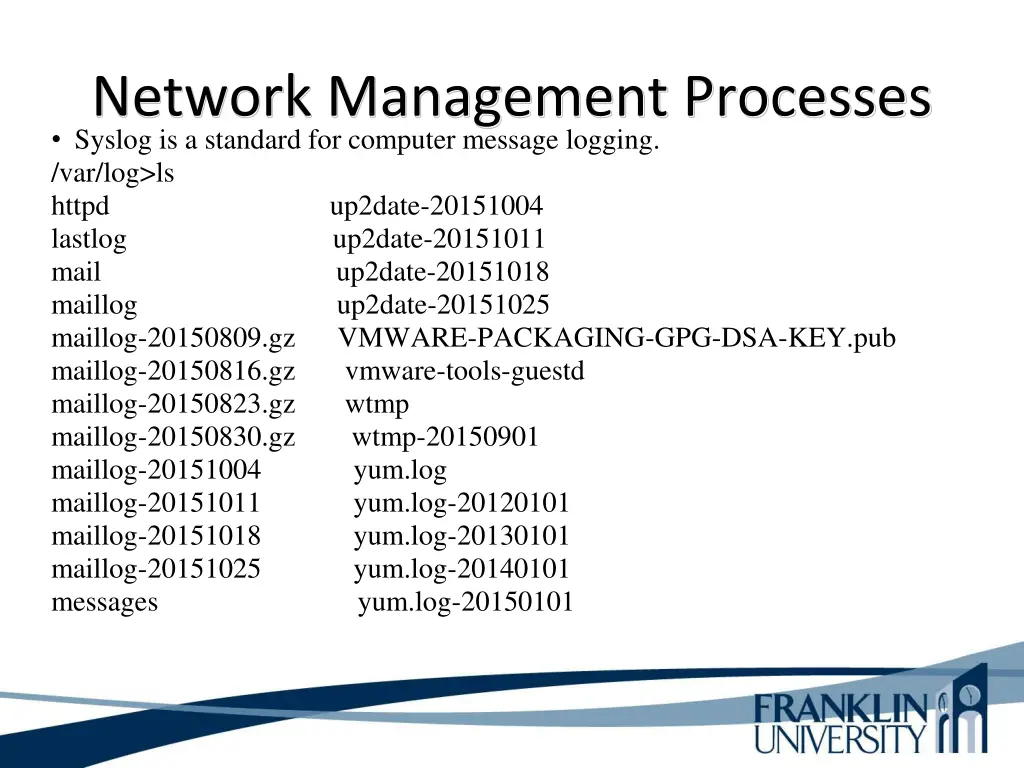 network management processes syslog is a standard 2