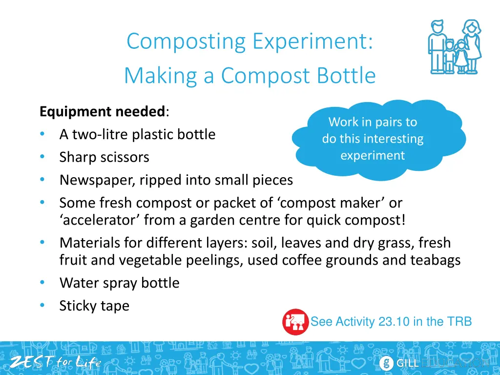 composting experiment making a compost bottle