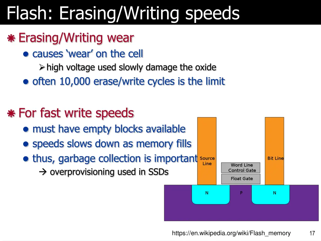 flash erasing writing speeds