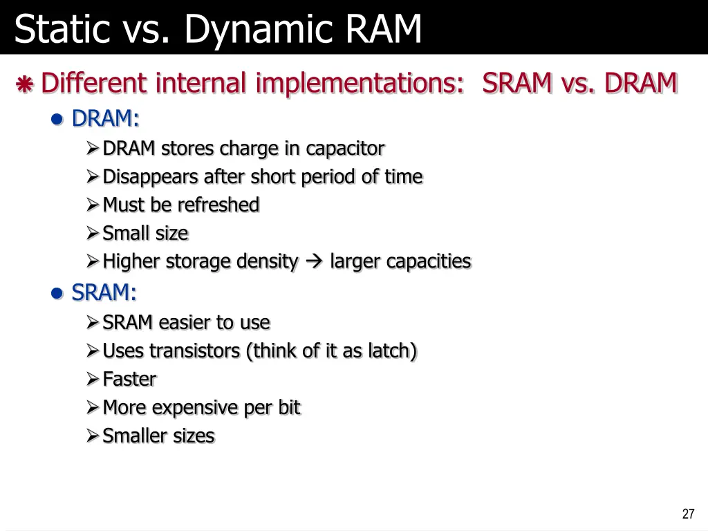 static vs dynamic ram