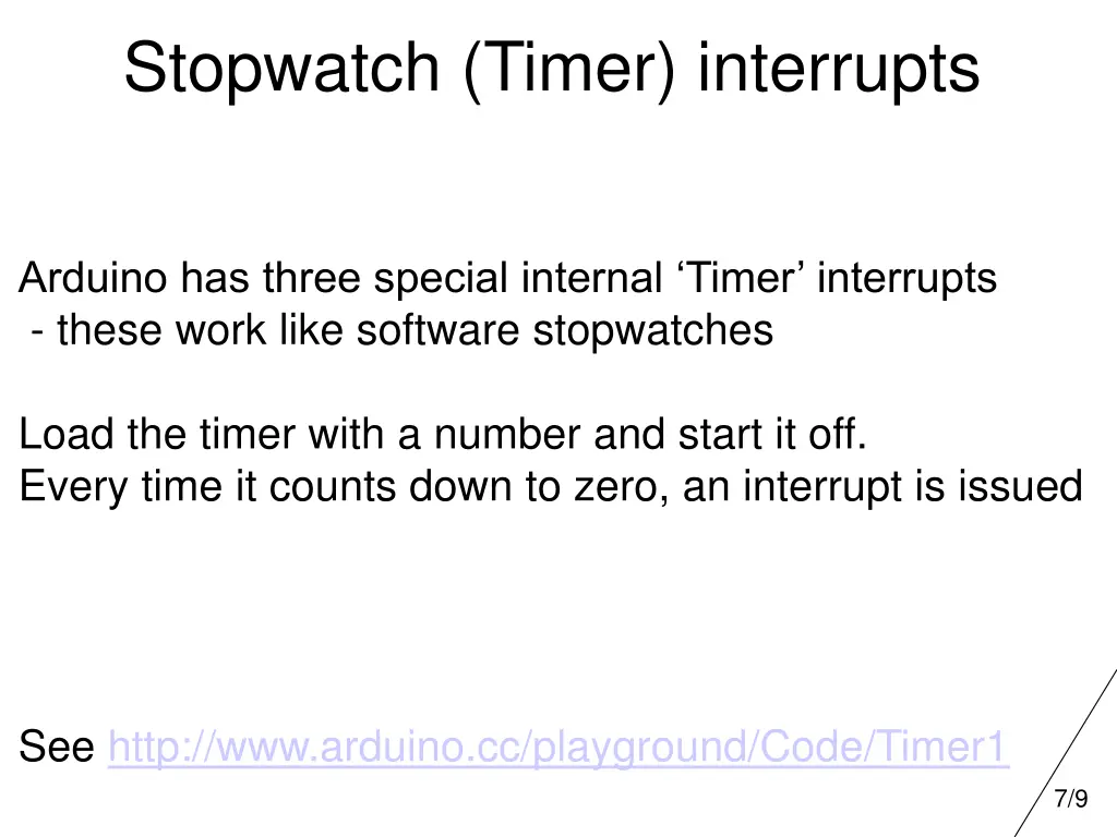 stopwatch timer interrupts