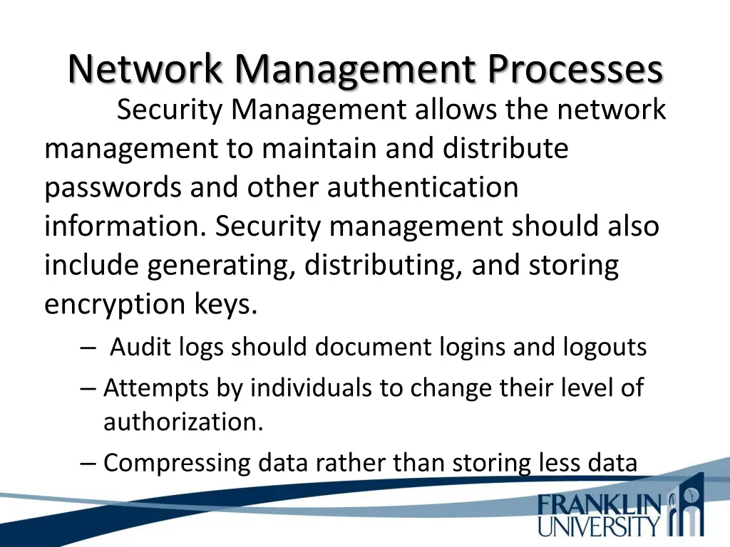 network management processes security management