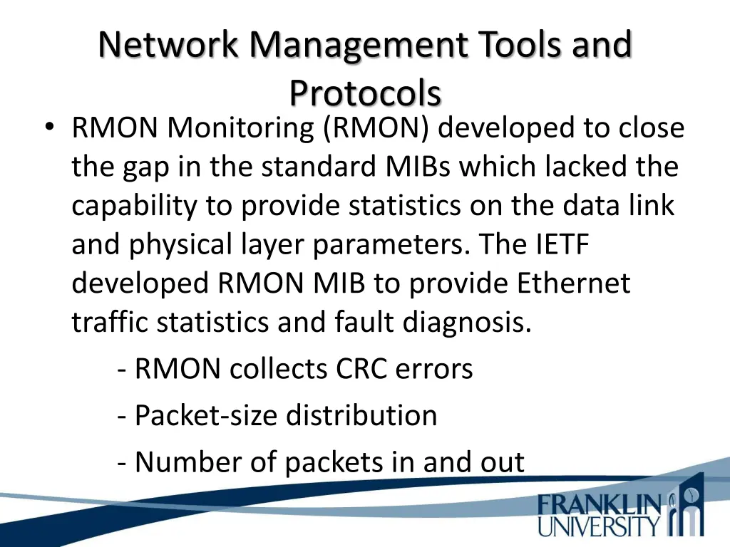 network management tools and protocols rmon