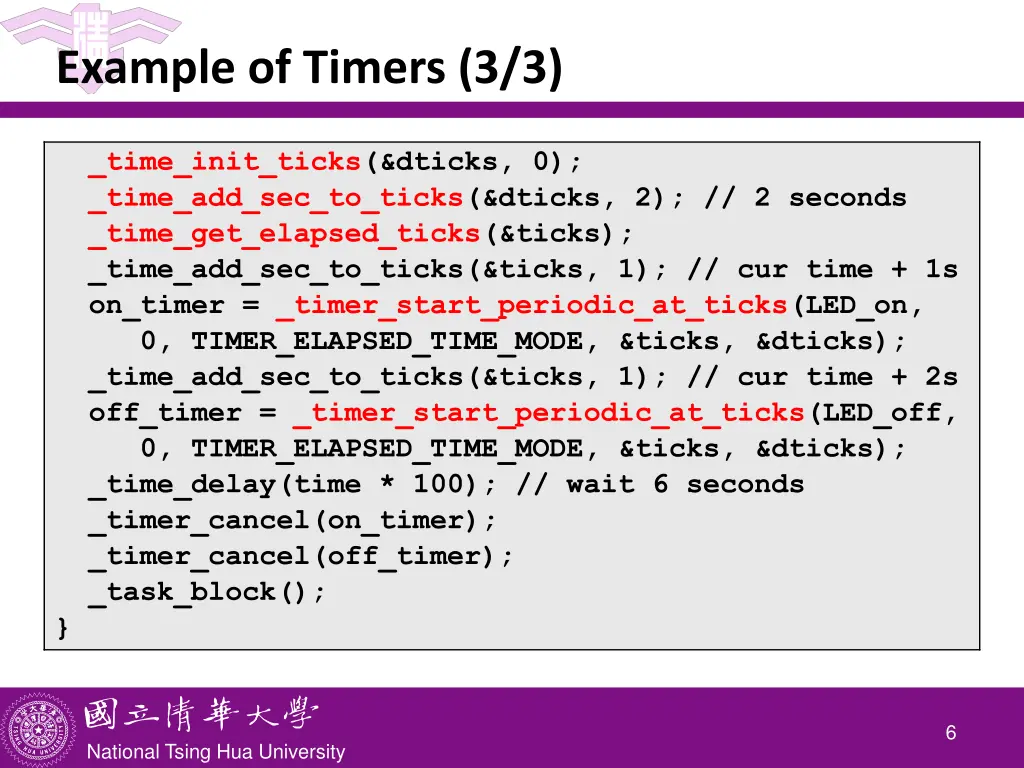 example of timers 3 3