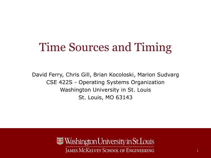 time sources and timing