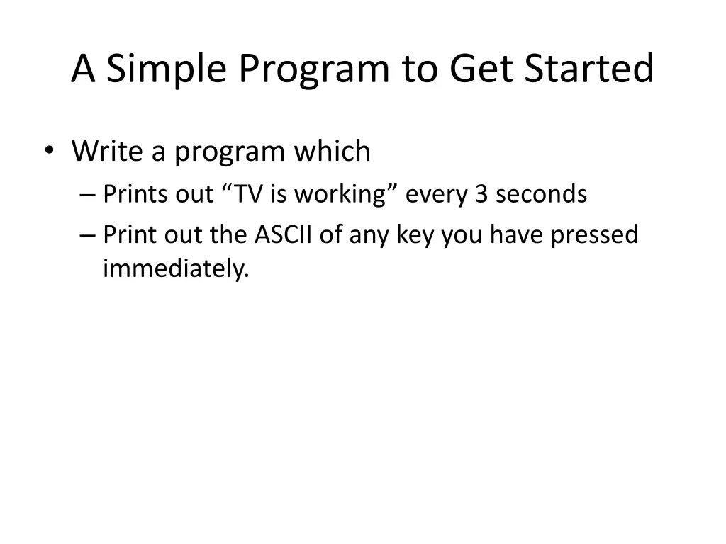 a simple program to get started