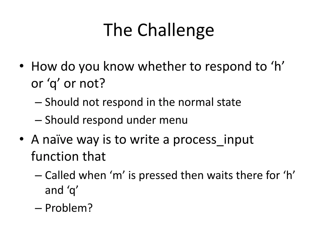 the challenge