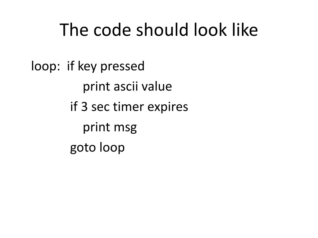 the code should look like