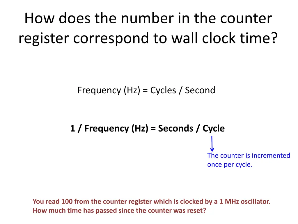 how does the number in the counter register